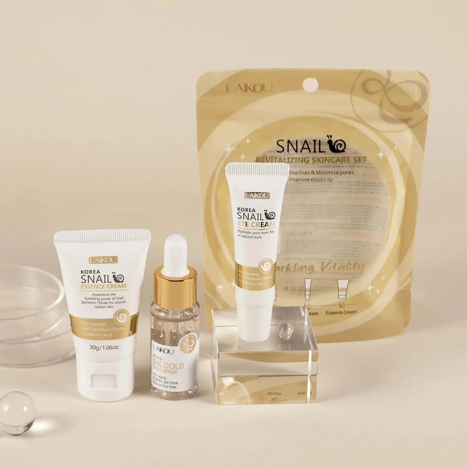 Luxury Skincare For Women - 24K Gold Slak Reparatie Serum Oogcrème