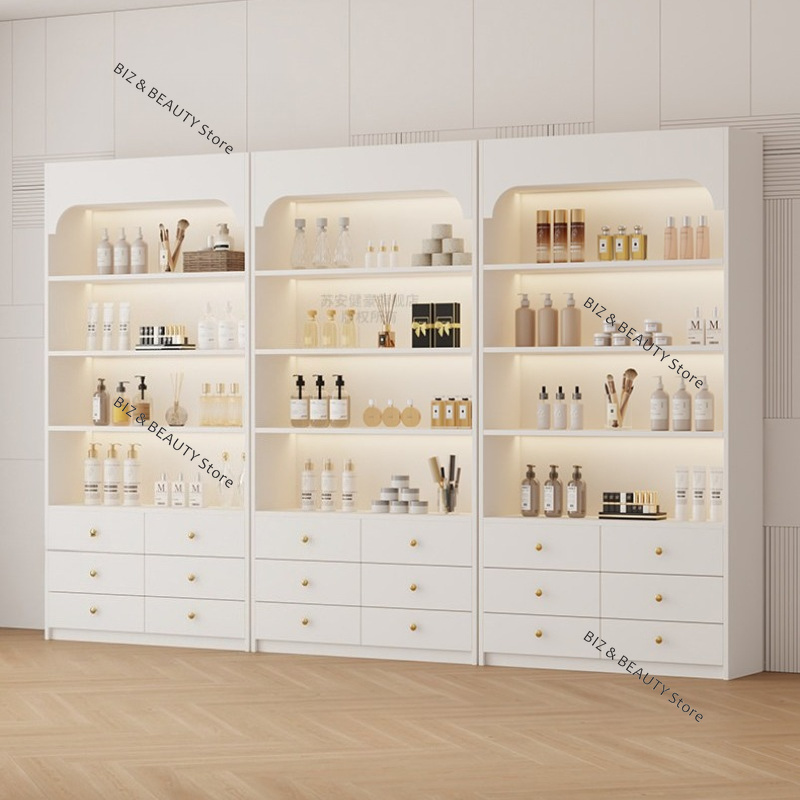 Cosmetica displaykast in crème - Luxury Skincare Shop recensie en prijs