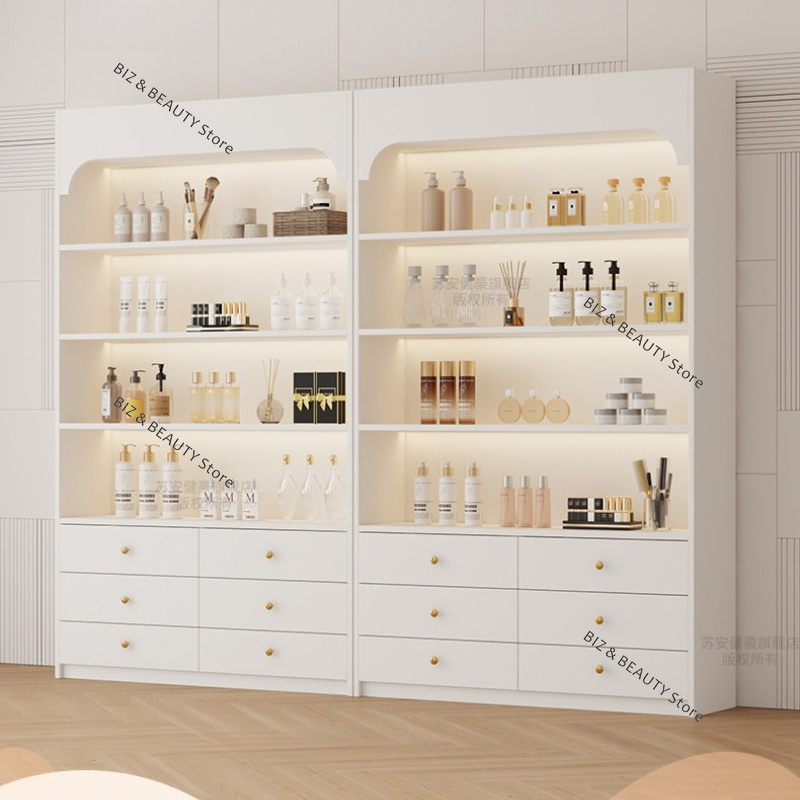 Cosmetica displaykast in crème - Luxury Skincare Shop recensie en prijs